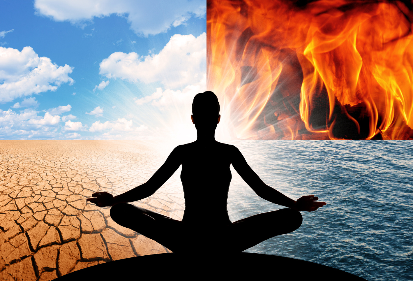 Yoga and the four elements of the Universe